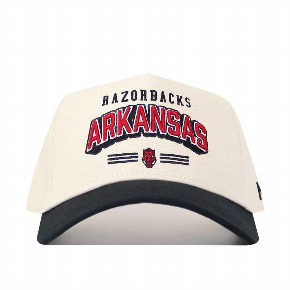 NEW NO RIVALS men's arkansas letterman hat in cream